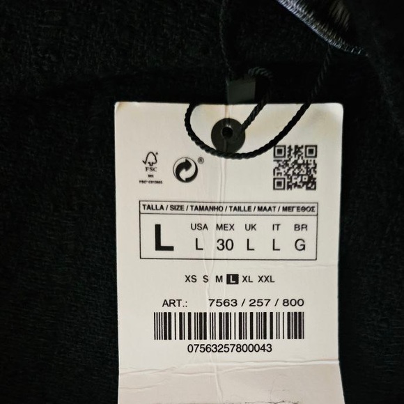 Zara Textured Weave Dress Black Large NWT - Picture 13 of 15